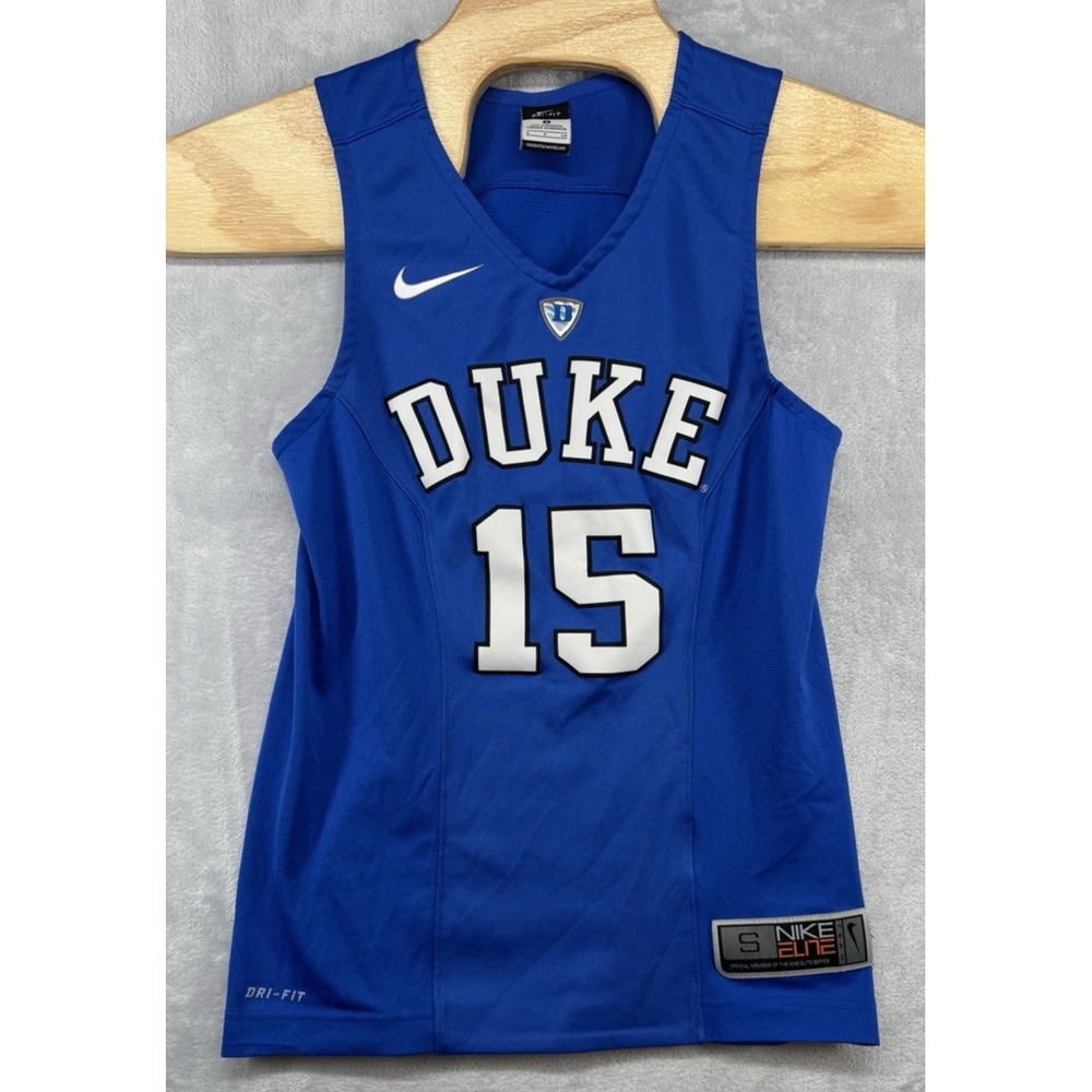 Nike Elite Dr-Fit Duke Blue Devils Basketball Jersey Blue #15 Size Small S 17x26